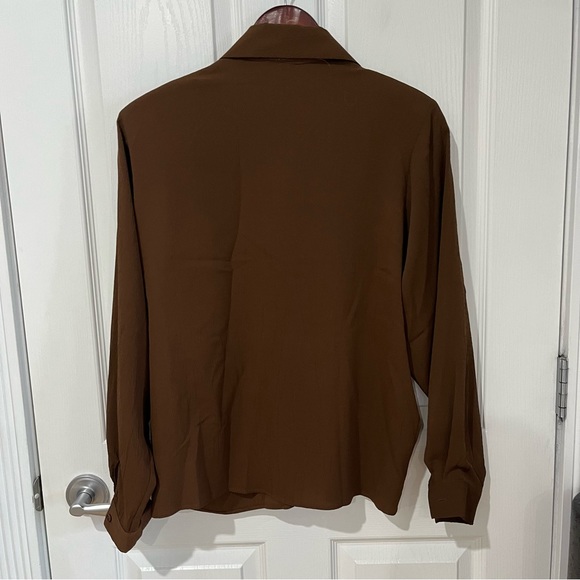 Diana Charles brown long sleeve hideaway buttons size 11 - Picture 5 of 8